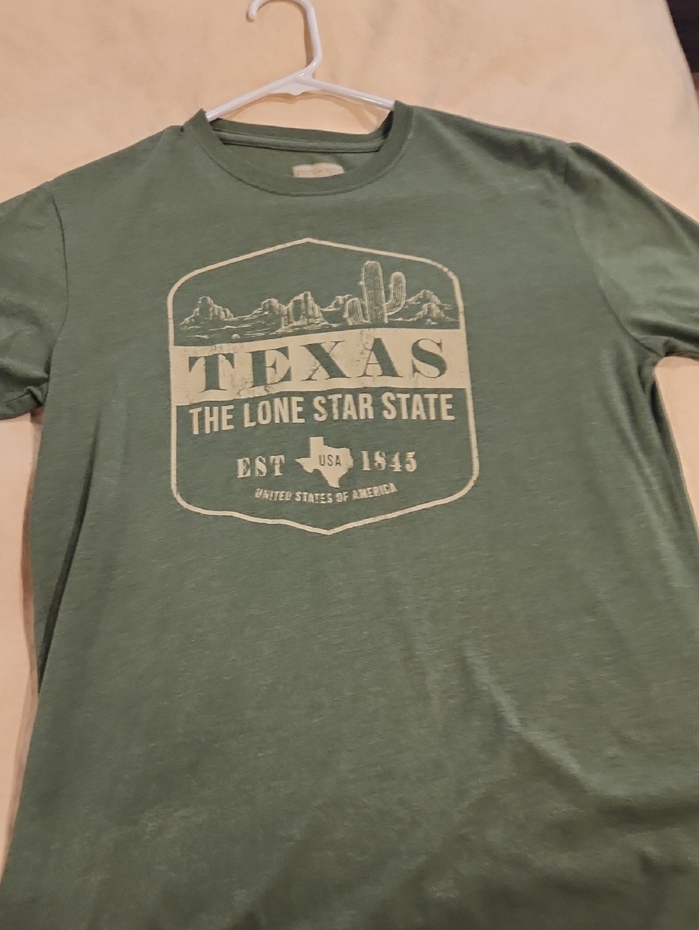 Men's Green Texas Graphic Short Sleeve Tee